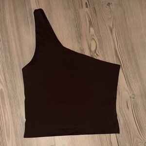 One-Shoulder Brown Top